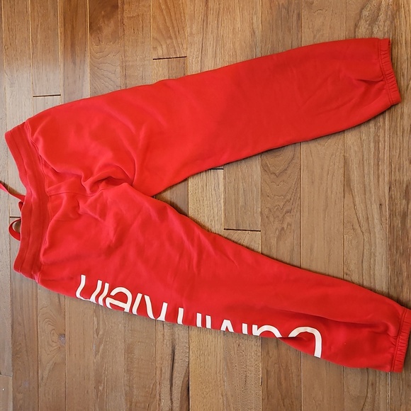 Calvin Klein Red Drawstring Sweatpants - Picture 4 of 8